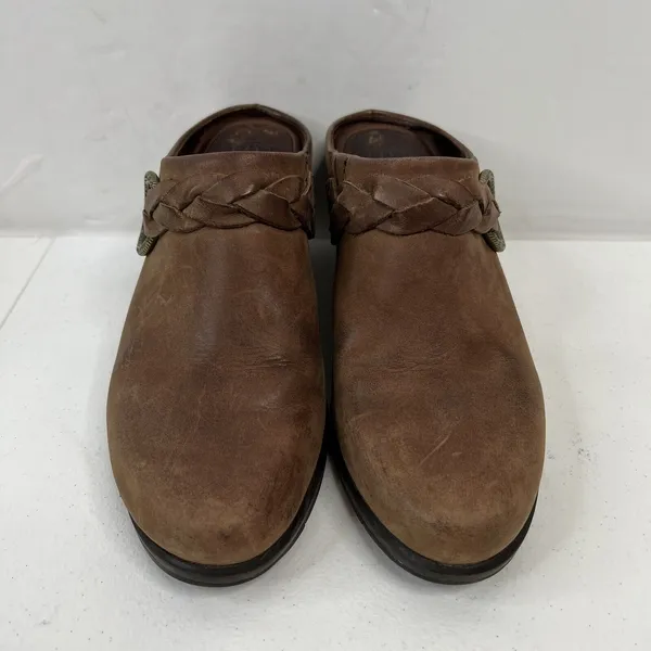 Ariat Women's Size‎ 6.5 Clogs Distressed Brown Leather Wedge Heel Western - Image 5