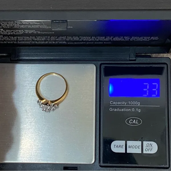 Vintage 18KGE Gold Electroplated CZ Cocktail Ring Size 8 - Image 13