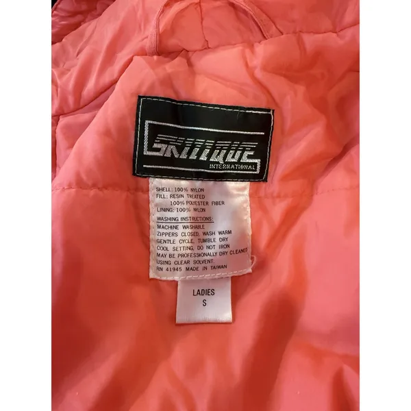 Vintage 80s-90s Skitique Pink/Orange Jacket And Ski Bib - Image 6