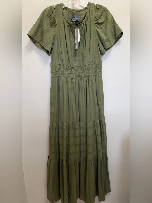 Anthropologie NWT Somerset Tiered Maxi Dress Pockets in Moss Green Size XS NEW - Image 4