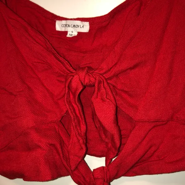 Cotton Candy LA Red Double Tie Top - Image 2