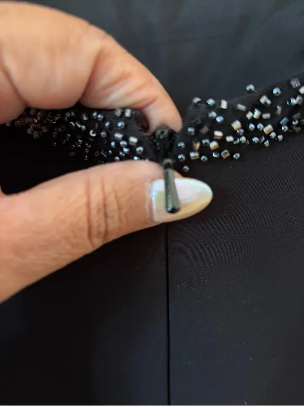 Classic Black Sleeveless Wedding Gown with Sparkle Trim - Image 6