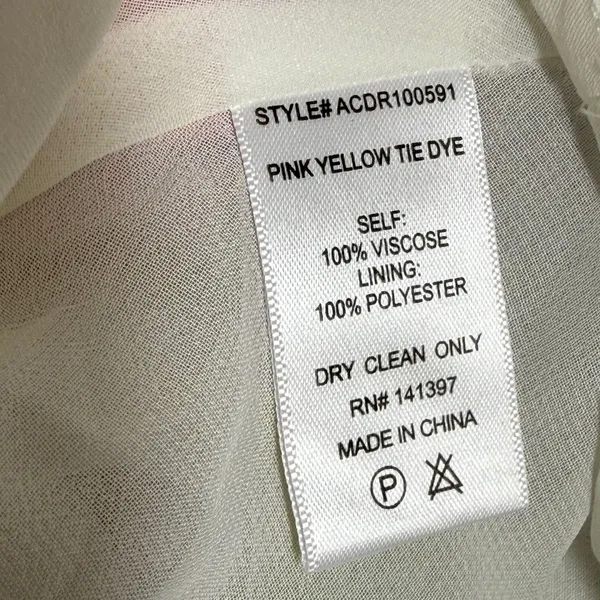 ASTR the Label Pink Yellow Tie Dye Viscose Maxi Slip Dress ACDR100591 Womens M - Image 6