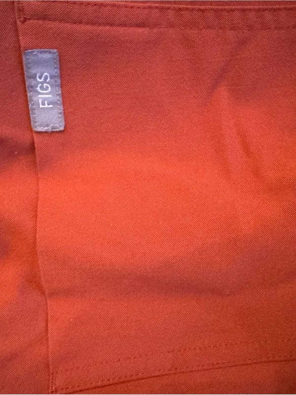 RARE Limited Edition FIGS Zamora Jogger Scrub Pants Auburn Orange / Blue Cord - Image 7