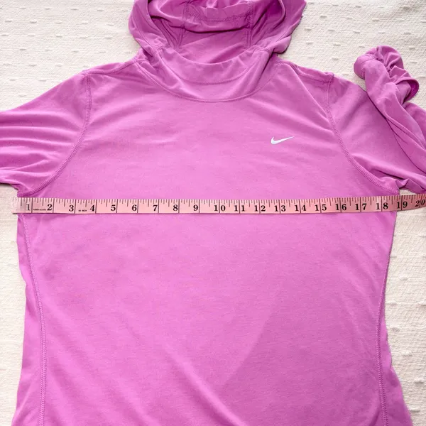 Nike Dri-Fit Fuchsia Pink‎ Hooded Long Sleeve Running Top Size M - Image 6
