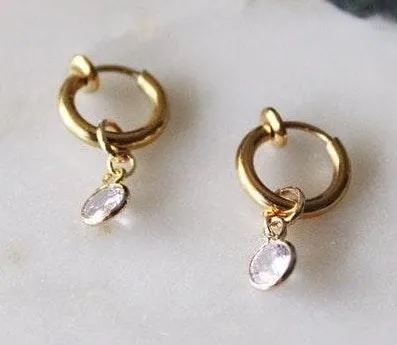 12mm Huggies With CZ Charms - Image 2