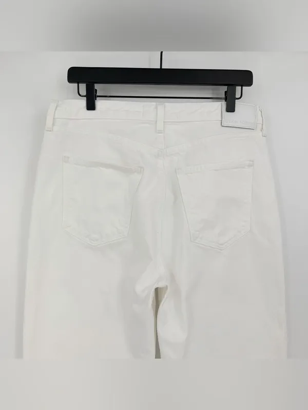 DENIM FORUM *Flawed The Farrah Hi-Rise Wide Leg Jean White 30 - Image 10