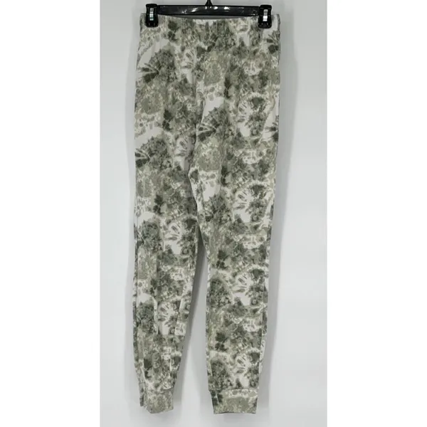 KIKIT Lounge Set Women Small Green White Tie Dye Drawstring Top Joggers 2pc Cozy - Image 6