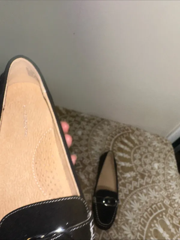 Liz Claiborne Black Suede like Loafers with Silver Buckle - Image 7