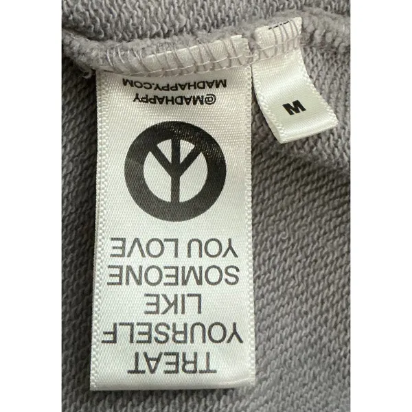 Madhappy Grey‎ Bubble Logo Crewneck Sweatshirt Womens Medium Cotton USA Rare - Image 6