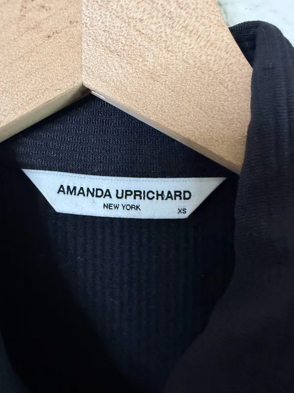 Amanda Uprichard Walker Jumpsuit‎ in Black Short Sleeve Flare Rib Womens Size XS - Image 5