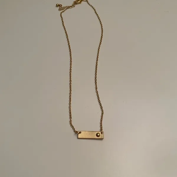 Gold and rhinestone bar necklace - Image 6