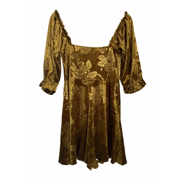 Urban Outfitters Barbaro Velvety Golden Playsuit Romper size Med NEW - Image 4
