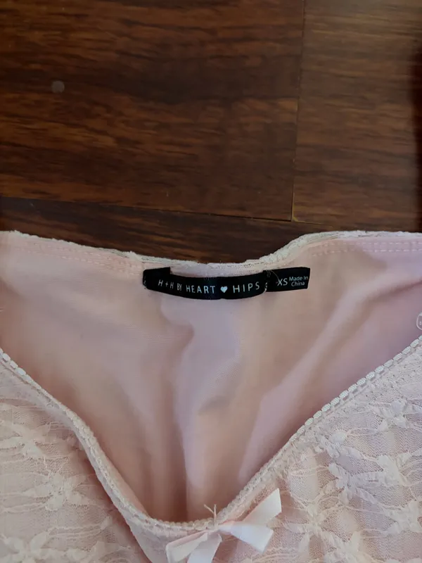 Long sleeve mesh Crop Top Pink Size XS - Image 2