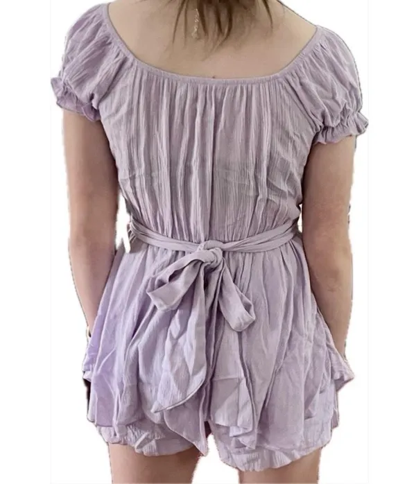 Altar’d state lavender smocked sleeve romper - Image 2