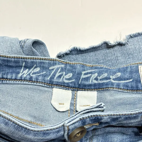 We The Free Hailey Low Rise Bell Bottom Jeans Raw Hem Size 28 Hippie Boho - Image 8