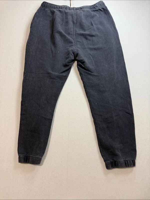 Mono B Charcoal Ribbed Joggers with Drawstring Waist Black Size M - Image 7