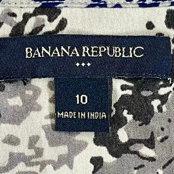 Banana Republic Women's V-neck Multicolor Short Puff Sleeved Dress 10 - Image 8