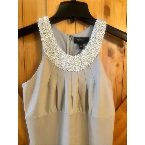Dress Barn Collection Dress Beaded Neckline Size 6 Nwt (4158) - Image 2