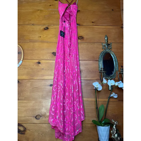 NWT Lulus Perfect Enchantment Hot Pink Sequin Lace-Up Mermaid Dress Ball Sz XXS - Image 6