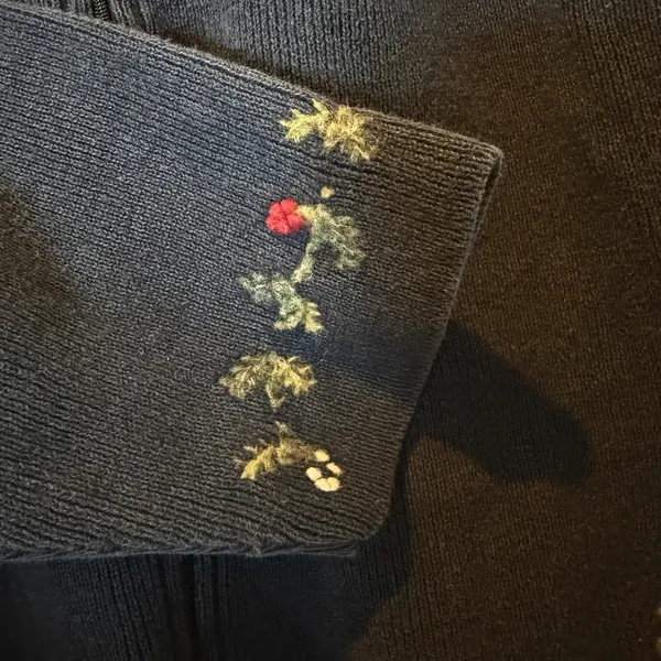 Woolrich Full Zip Sweater‎ Embroidered Christmas Mock Neck Knit Size Large - Image 9