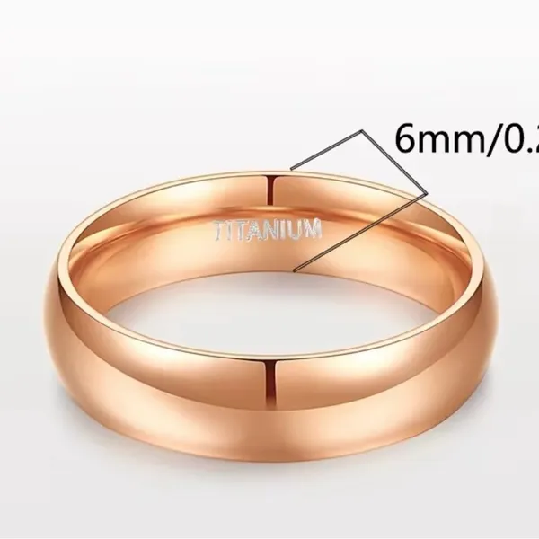 Women’s Luxury Titanium Steel Rose Golden Minimalist 6mm Band Size 7 - Image 4