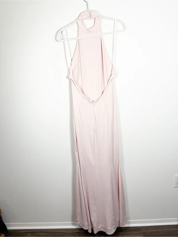 NWT House Of CB Juliette Blush Pink Halter Gown Maxi Dress Medium - Image 5