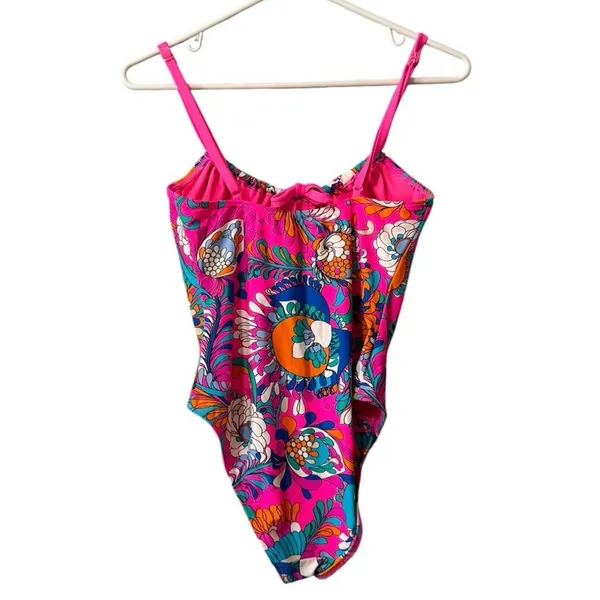 Kate Spade New York Swimsuit 1 Piece Tie Front Sz Small Beach Vacation‎ Hawaiian - Image 2