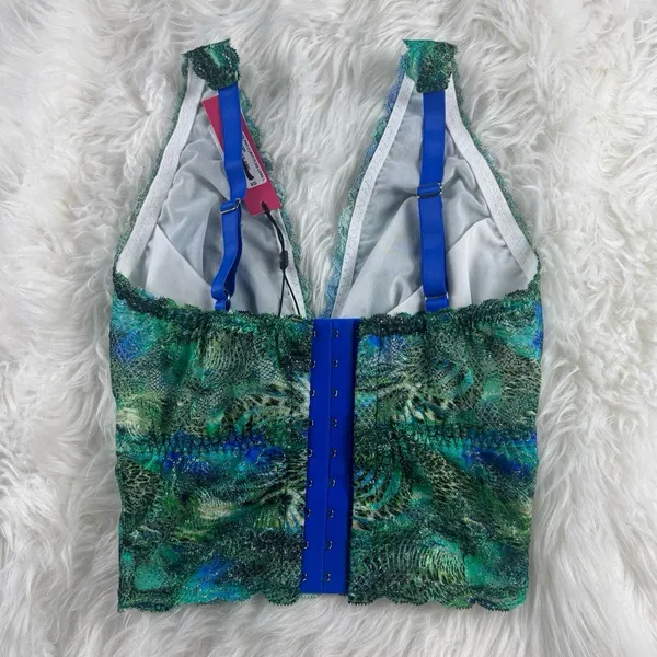 Cosabella Printed Curvy Plunge Longline Bralette Nirvana Size XS - Image 7