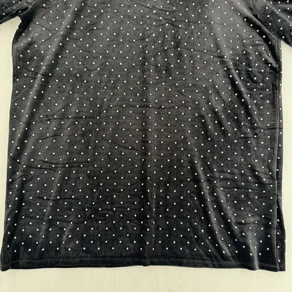H&M Velvet Rhinestone Dress Women’s XXL Black Short Sleeve Mini Holiday Party - Image 7