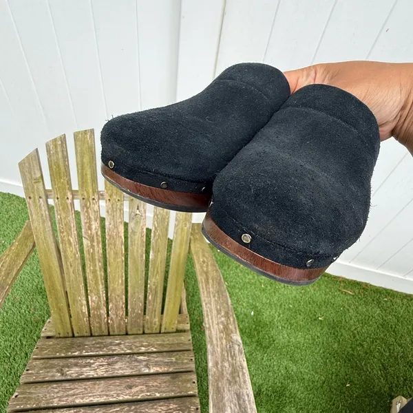 Vionic Kacie Suede Black‎ Leather Clogs Mules Size 9 T - Image 12