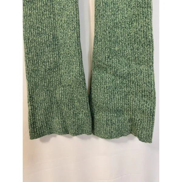 Aerie women’s XS Ribbed Knit High Waisted Flare Pants Green stretch foldover boh - Image 9