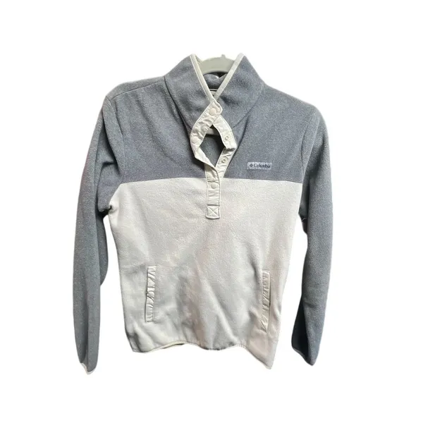Columbia Women's Gray Fleece Snap Pullover Size S Casual Long Sleeve - Image 2