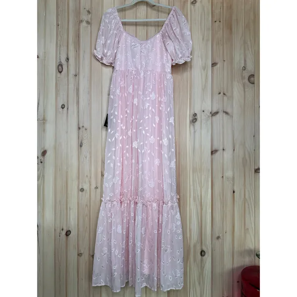 NWT Lulus Phenomenal Sweetness Pink Floral Burnout Bustier Maxi Dress Gala Sz XL - Image 6