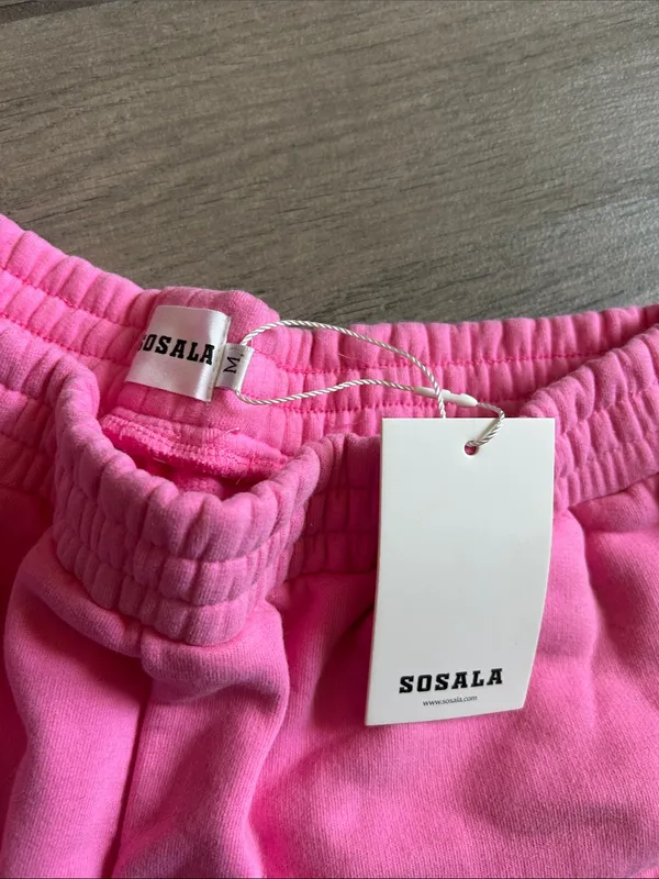 Pink Athletic Lounge Shorts with Elastic Waist - Image 2