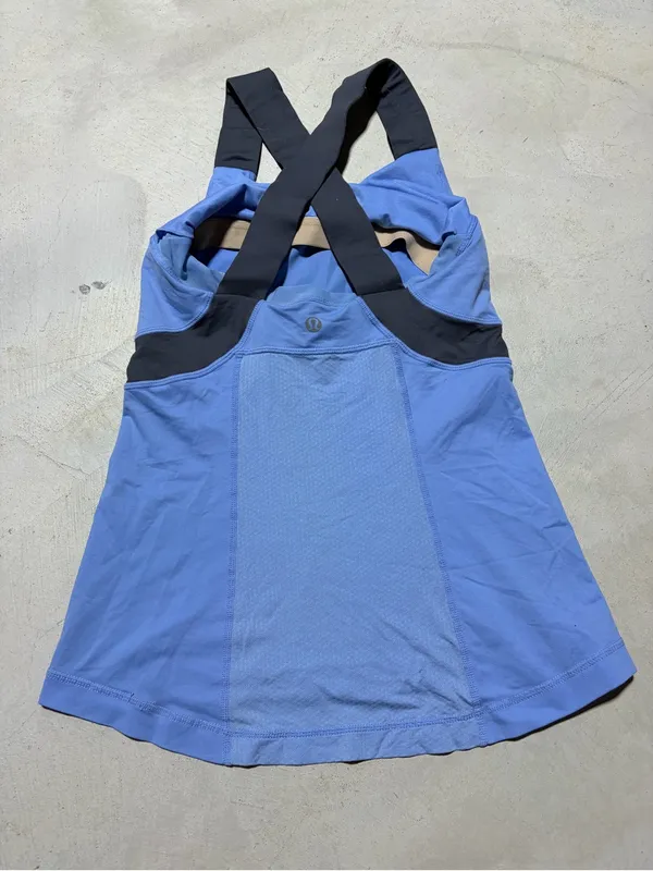 lululemon athletica Blue tank top with built in bra 4 - Image 4