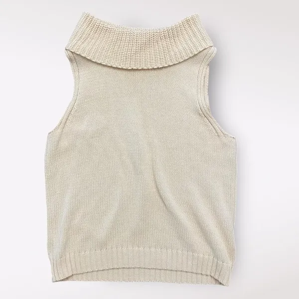 Pants Store Cream Cowl Neck Sleeveless Sweater Vest Womens Size M Comfy‎ Casual - Image 2