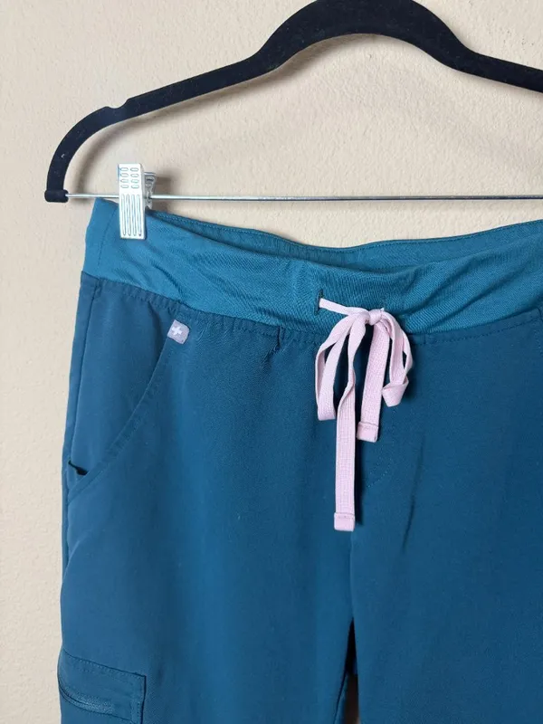 FIGS Zamora Jogger Scrub Scrubs Pants Teal Size Small - Image 2