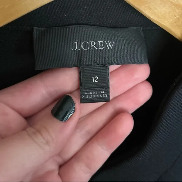 J. Crew Trim Tipped Twill Jacket Preppy Academia Black & Navy Women’s Size 12 - Image 2