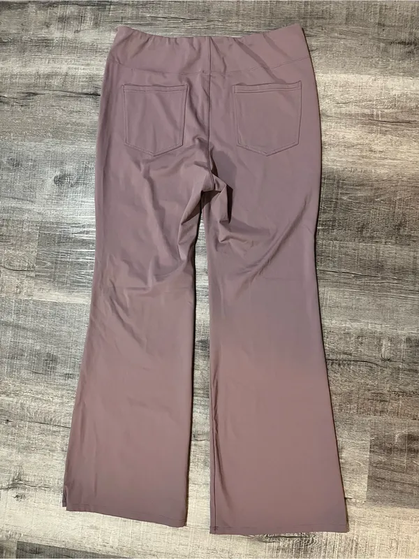 Halara Flex™ High Waisted Back Side Pocket Slight Flare Work Pants in Moonscape - Image 4
