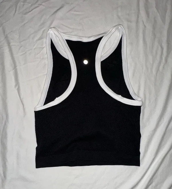 Black Athletic Top with Built in Bra - Image 2