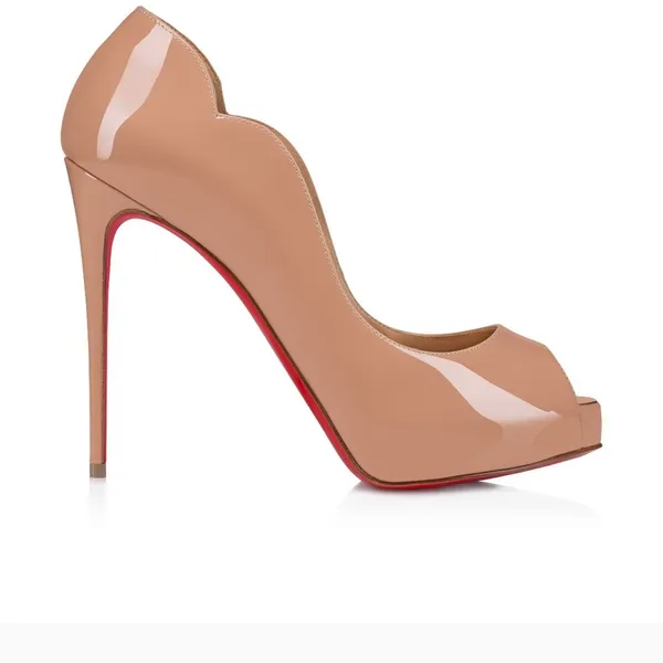 CL Hot Chick Alta 120 mm Open-toe pumps - Patent calf leather - Blush - Women - Image 3