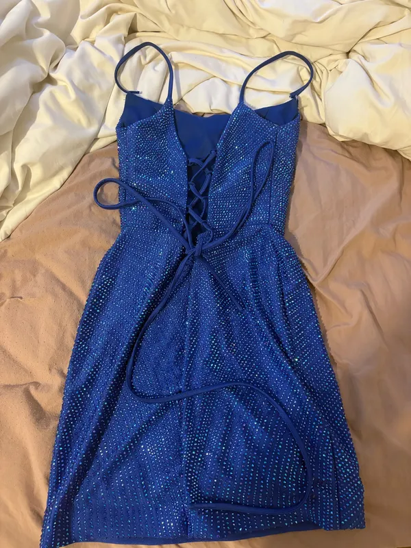 Royal Blue Sherri Hill Homecoming Dress - Image 2