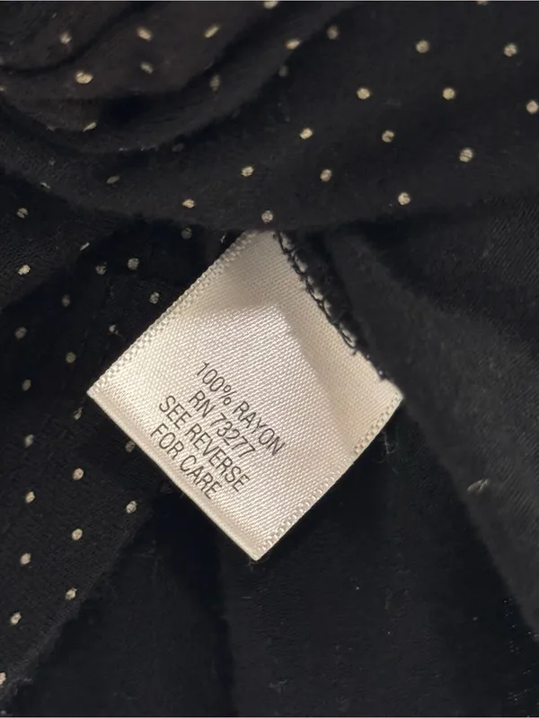 Y2K Polka Dot Button Up Cap Sleeve Blouse Black Size M - Image 3