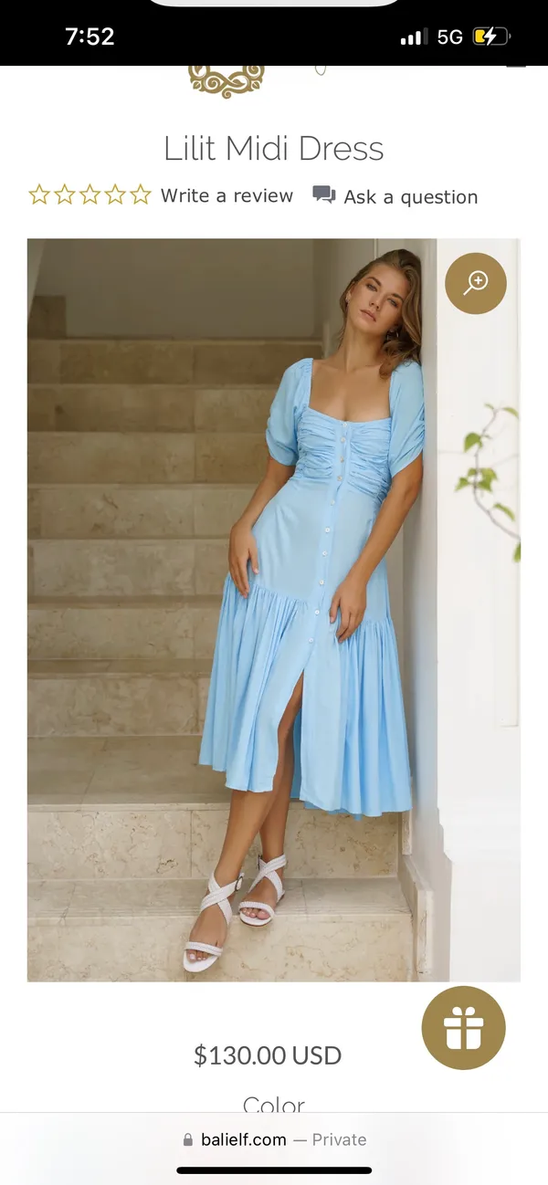 e.l.f. Brand New & Never Worn Smocked Blue Dress - Image 4