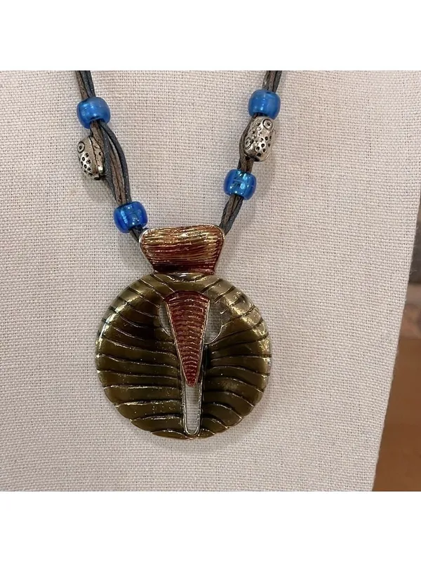 Egyptian revival statement necklace Blue - Image 2