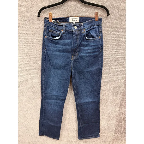Reformation Womens Jeans 26 Aegean Peyton High Rise Bootcut Dark Wash Denim - Image 2