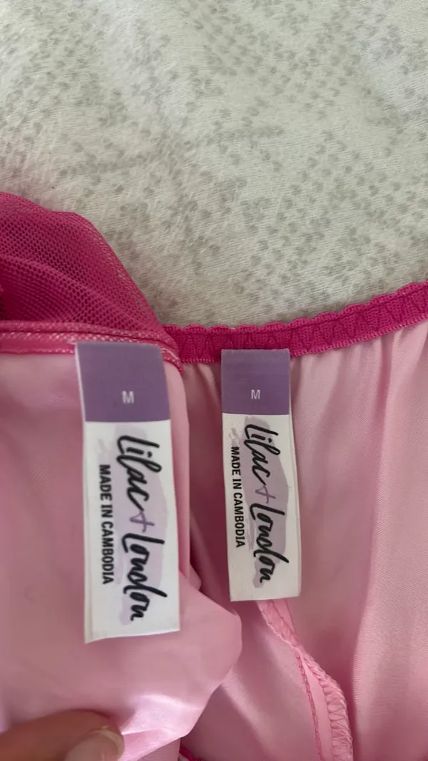 Lace Sleep Set Pink Size M - Image 2