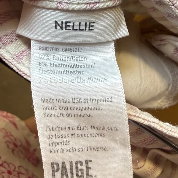 PAIGE Nellie‎ Culotte High Rise Pink White Striped Wide Leg Jeans Size 26 - Image 11