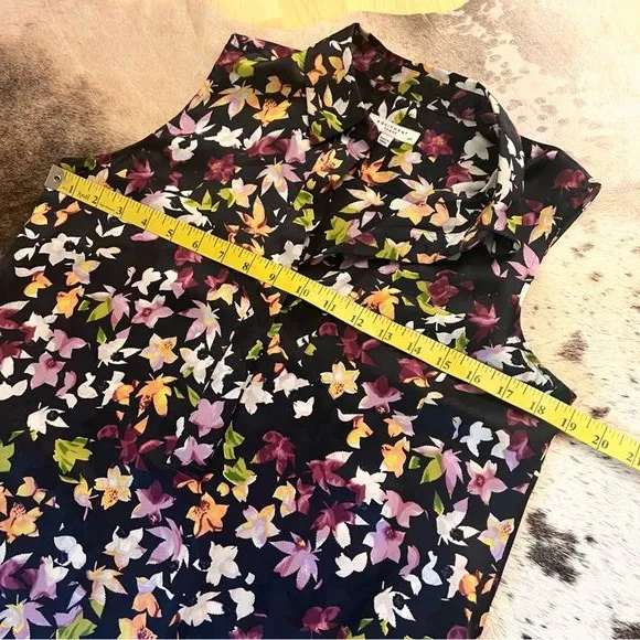 EQUIPMENT Femme Tira Sleeveless Floral Print Silk Dress‎ Asymmetrical Hem Size S - Image 9